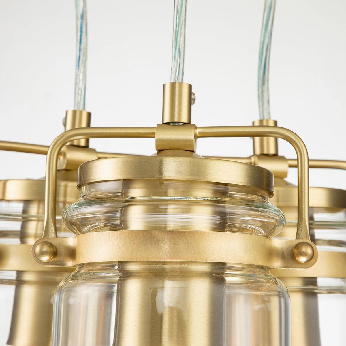 Kichler Brindley 3 Light Brass Pendant - Clear Glass Shades