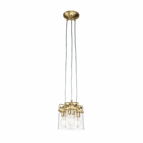 Kichler Brindley 3 Light Brass Pendant - Clear Glass Shades modern ceiling lamp