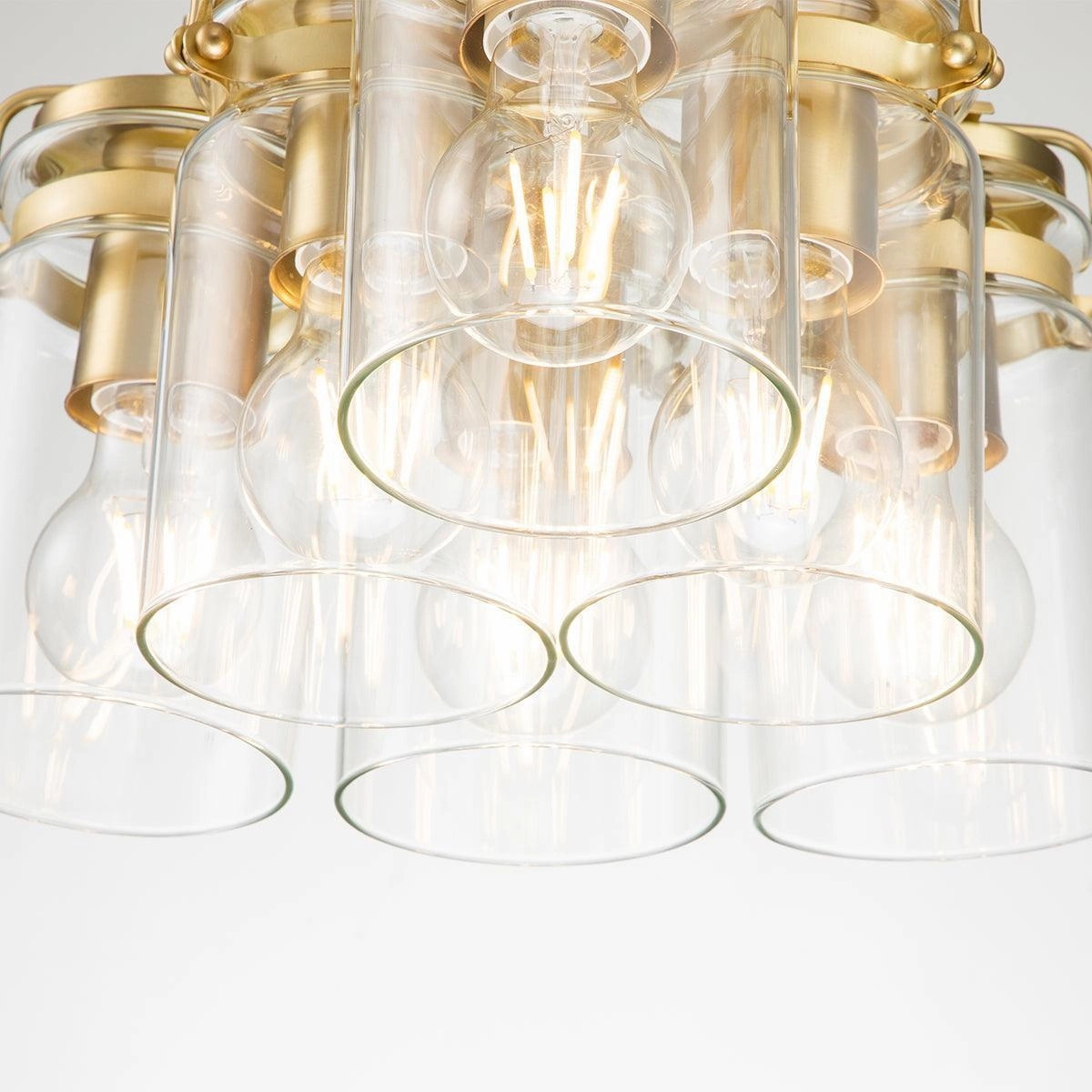 Kichler Brindley 6 Light Brass Pendant - Clear Glass Shades