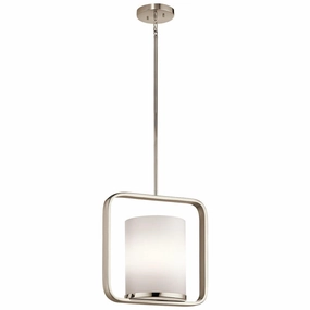 Kichler City Loft 1 Light Medium Polished Nickel Pendant minimalist ceiling light