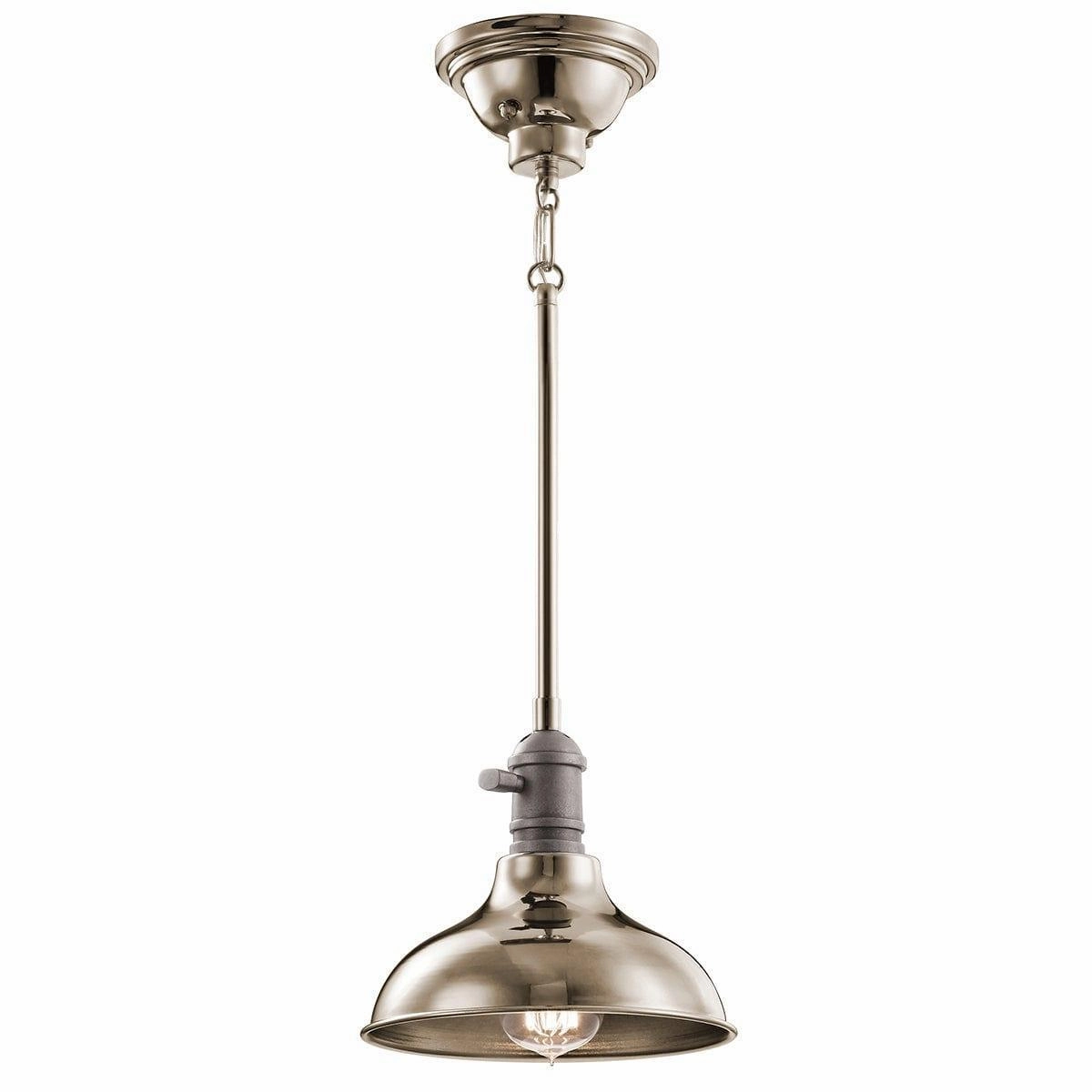 Kichler Cobson 1 Light Polished Nickel Mini Ceiling Pendant minimalist ceiling light