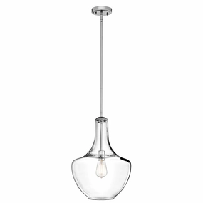 Kichler Everly 1 Light Medium Chrome Ceiling Pendant Light minimalist ceiling light