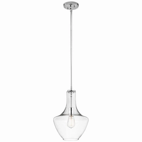 Kichler Everly 1 Light Small Chrome Ceiling Pendant minimalist ceiling light