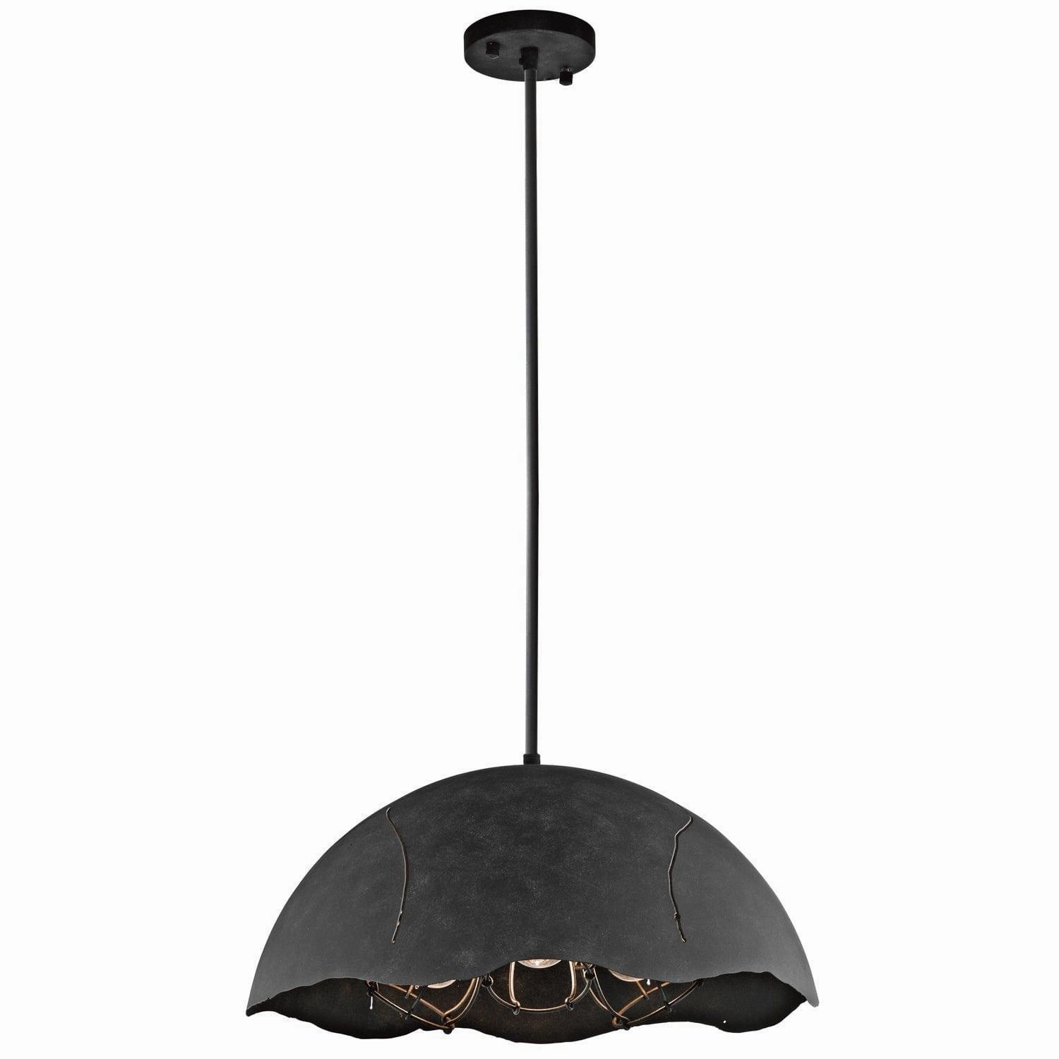 Kichler Fracture 3 Light Zinc Ceiling Pendant minimalist ceiling light