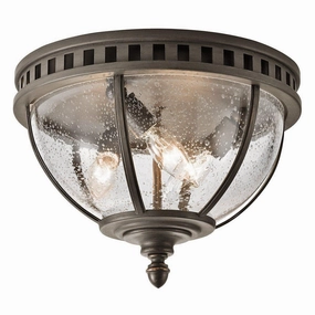 Kichler Halleron Grey Outdoor 3 Light Flush Lantern outdoor wall lamp