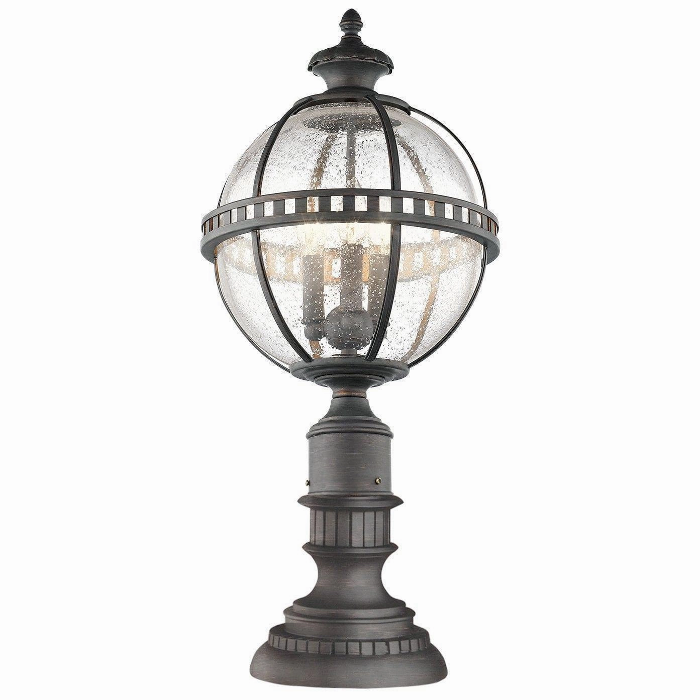 Kichler Halleron Outdoor 3 Light Pedestal Lantern outdoor wall lamp
