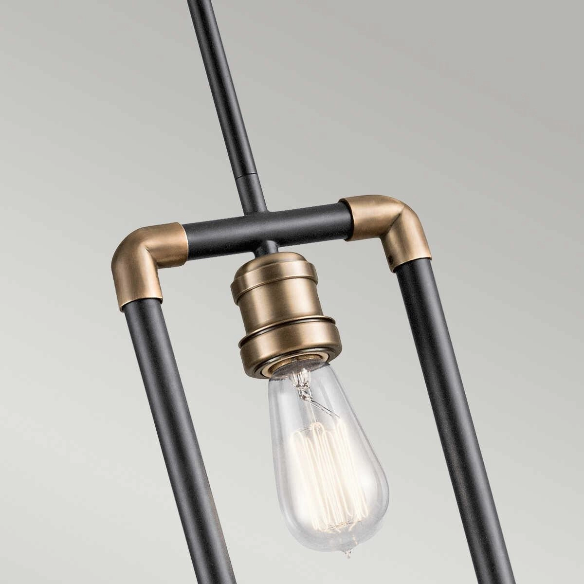 Kichler Imahn 1 Light Black & Brass Mini Ceiling Pendant