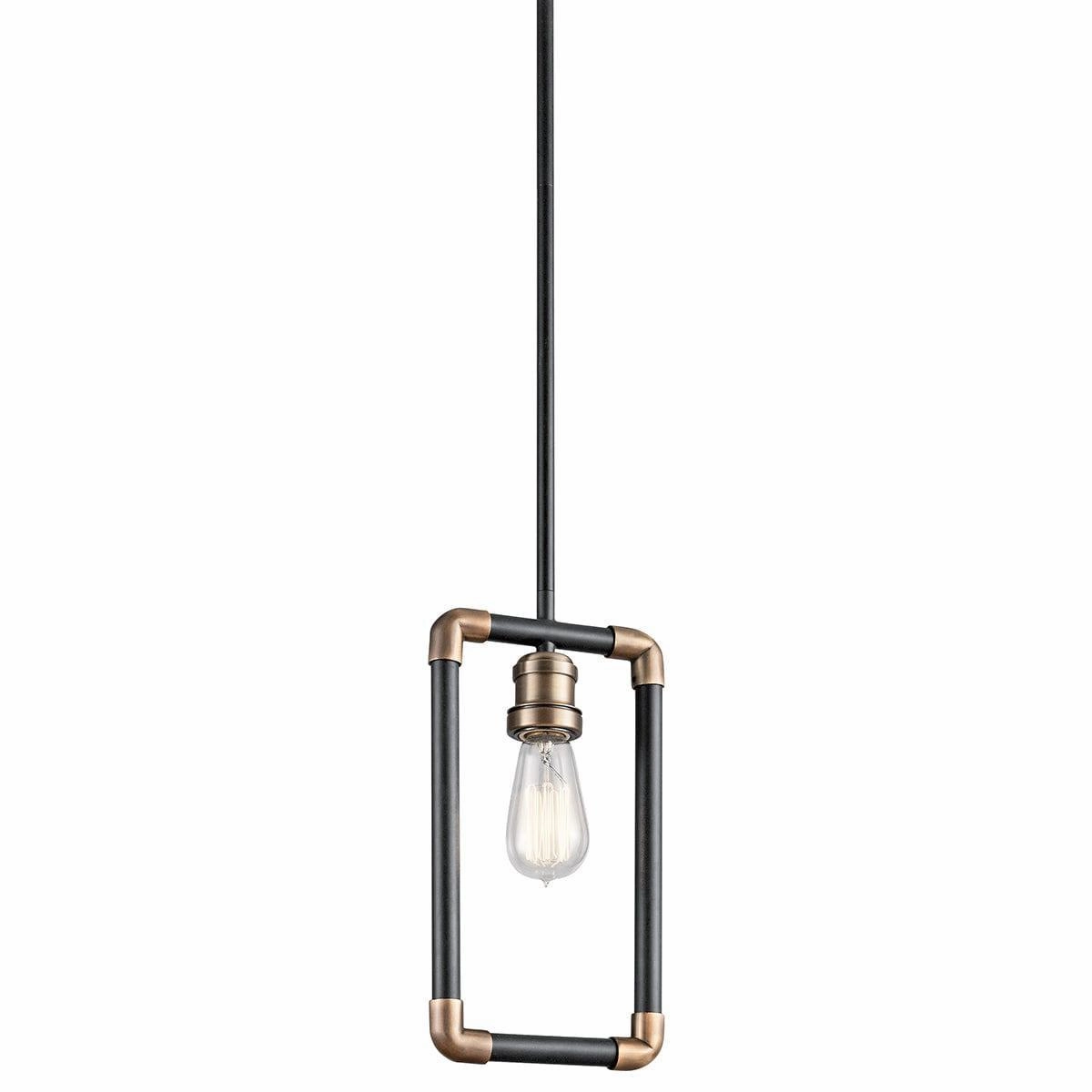 Kichler Imahn 1 Light Black & Brass Mini Ceiling Pendant minimalist ceiling light