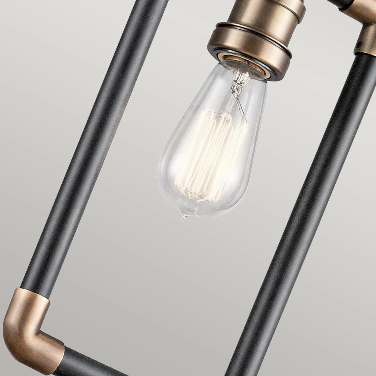 Kichler Imahn 1 Light Black & Brass Mini Ceiling Pendant