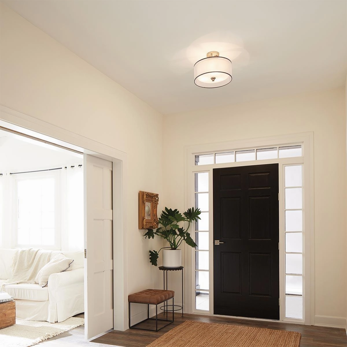 Kichler Lacey 3 Light Semi-Flush Antique Pewter Ceiling Light
