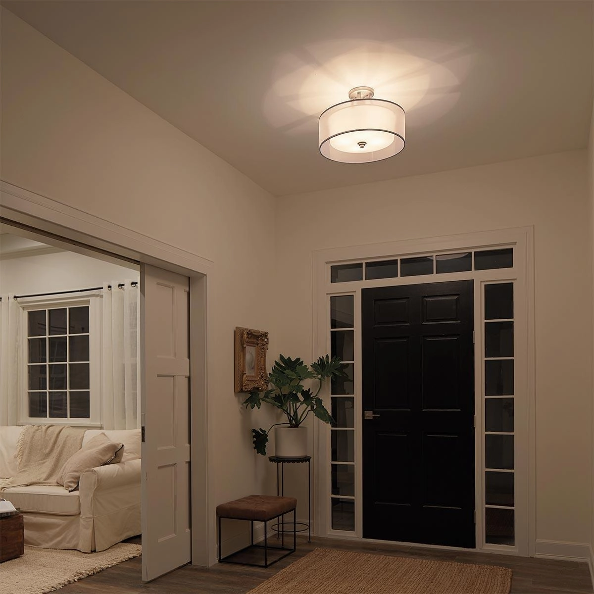 Kichler Lacey 3 Light Semi-Flush Antique Pewter Ceiling Light