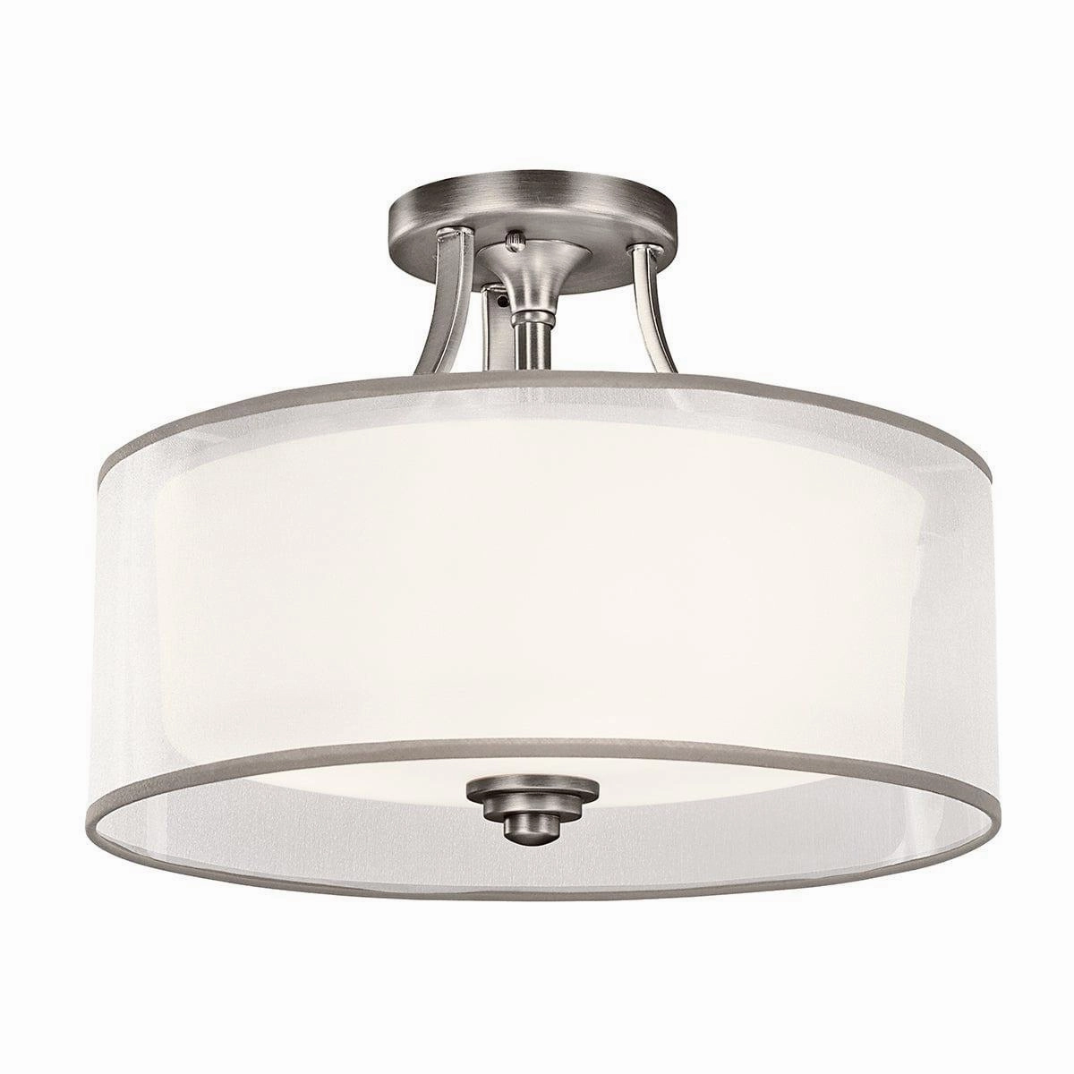 Kichler Lacey 3 Light Semi-Flush Antique Pewter Ceiling Light simple ceiling design light