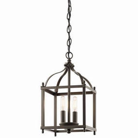 Kichler Larkin Bronze Small Ceiling Lantern - 2 Light modern ceiling lamp