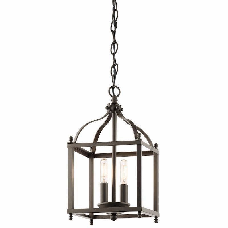 Kichler Larkin Bronze Small Ceiling Lantern - 2 Light modern ceiling lamp