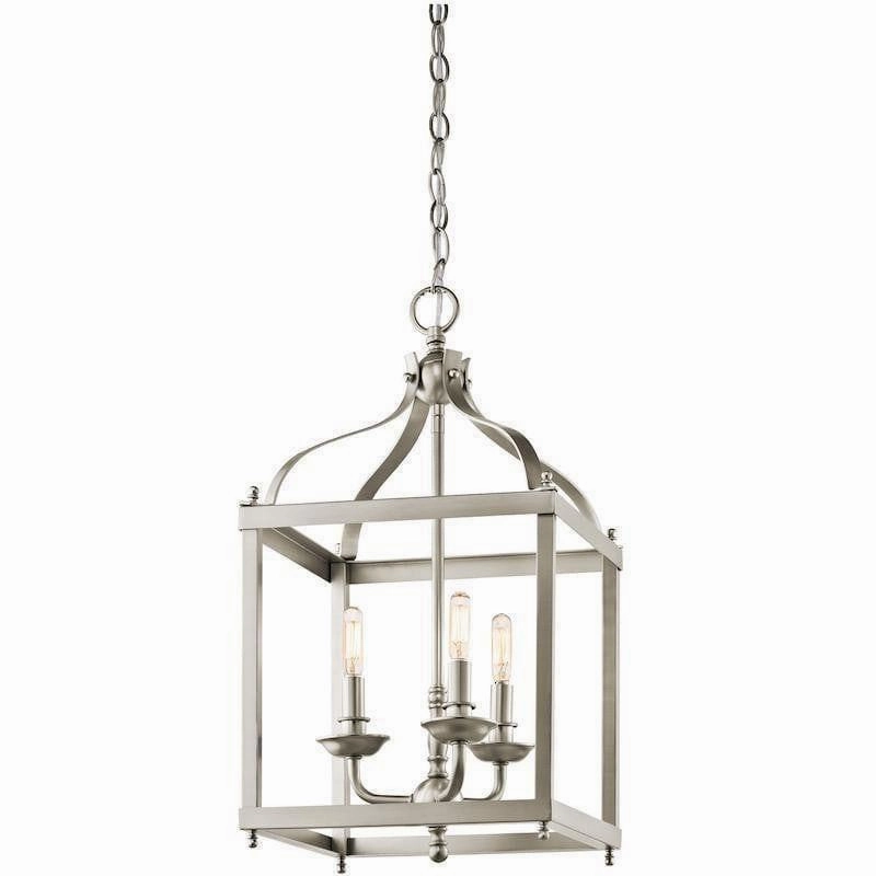 Kichler Larkin Medium 3 Light Nickel Ceiling Lantern simple ceiling design light