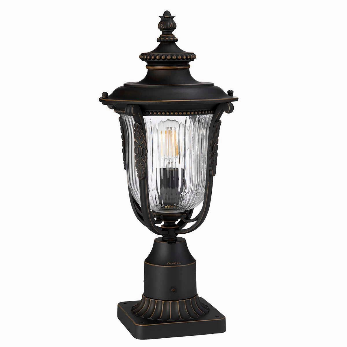 Kichler Luverne Rubbed Bronze Outdoor Pedestal Lantern