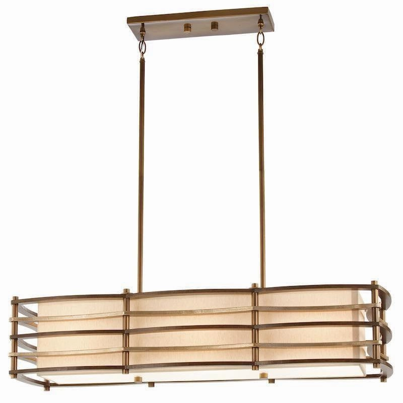 Kichler Moxie Island Bronze Pendant - Linen Shade modern ceiling lamp
