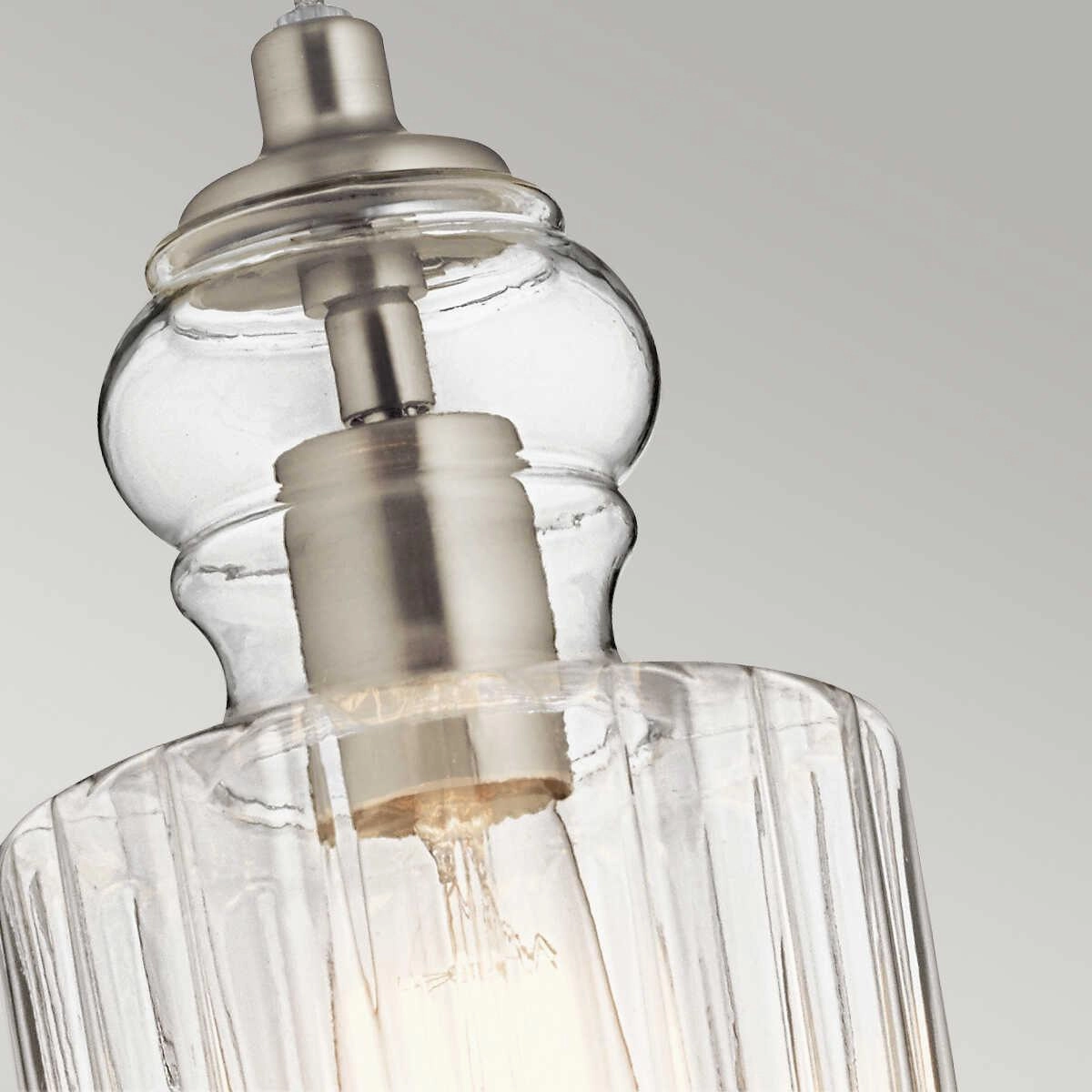 Kichler Riviera 1 Light Brushed Nickel Pendant Ceiling - 15cm