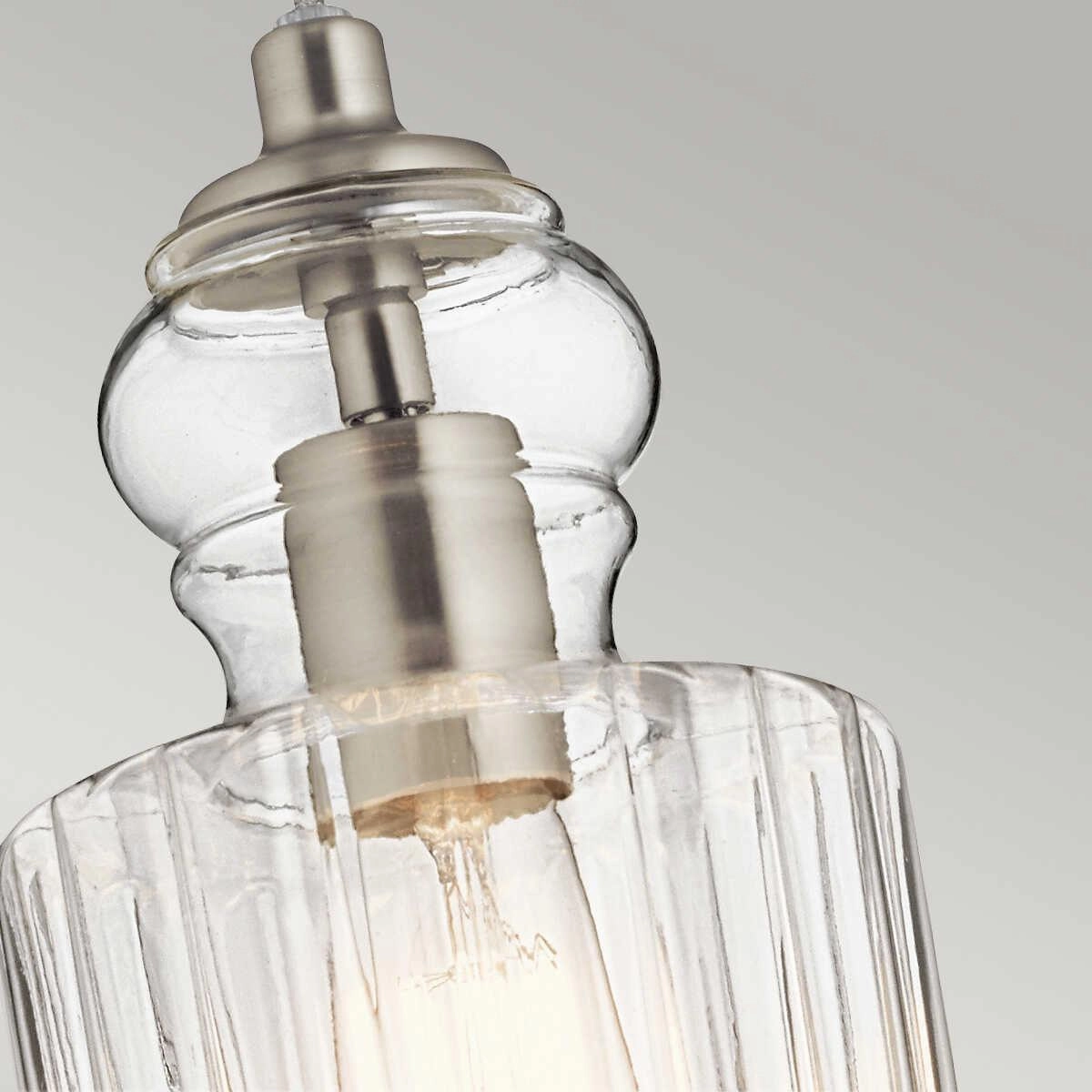 Kichler Riviera 1 Light Brushed Nickel Pendant Ceiling - 15cm