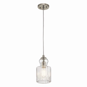 Kichler Riviera 1 Light Brushed Nickel Pendant Ceiling - 15cm modern ceiling lamp