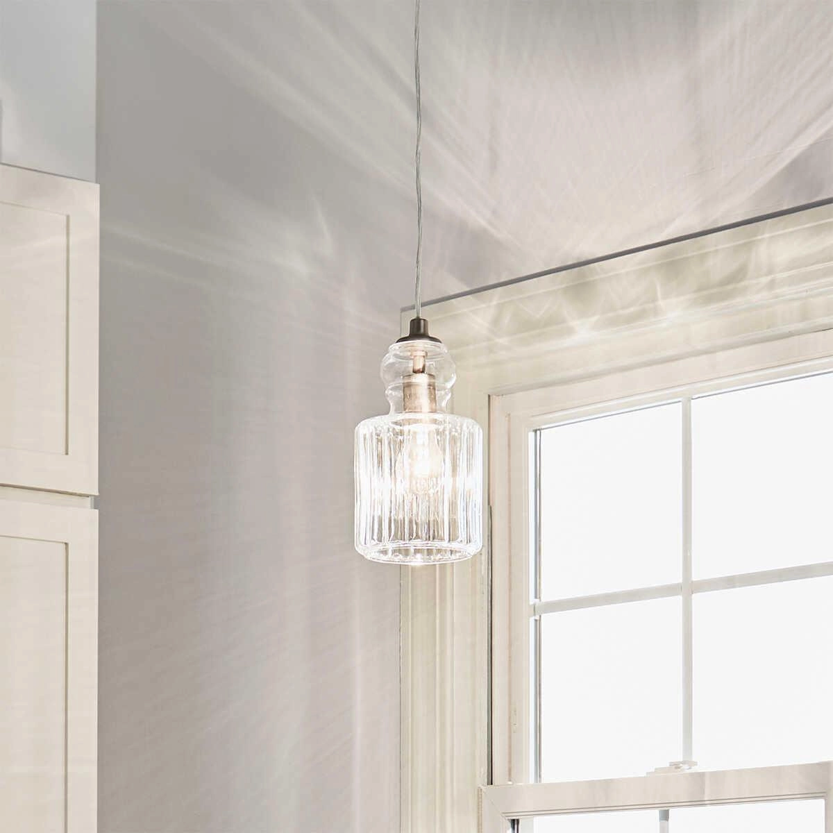 Kichler Riviera 1 Light Brushed Nickel Pendant Ceiling - 15cm
