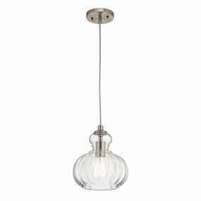 Kichler Riviera 1 Light Brushed Nickel Pendant Ceiling - 23cm modern ceiling lamp