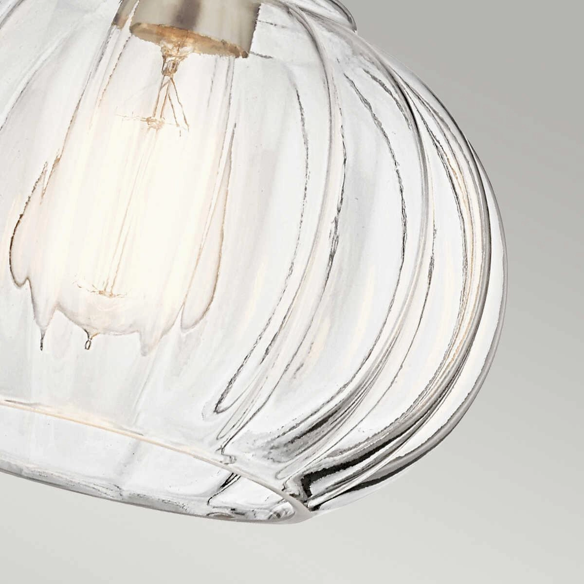 Kichler Riviera 1 Light Brushed Nickel Pendant Ceiling - 23cm