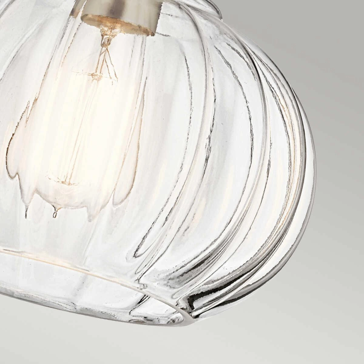 Kichler Riviera 1 Light Brushed Nickel Pendant Ceiling - 23cm