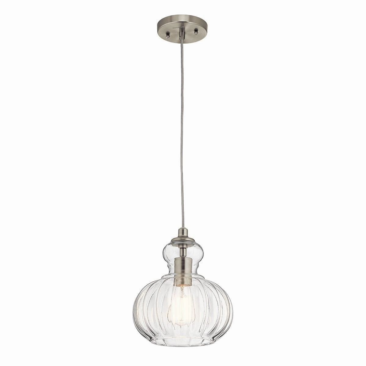 Kichler Riviera 1 Light Brushed Nickel Pendant Ceiling - 23cm modern ceiling lamp