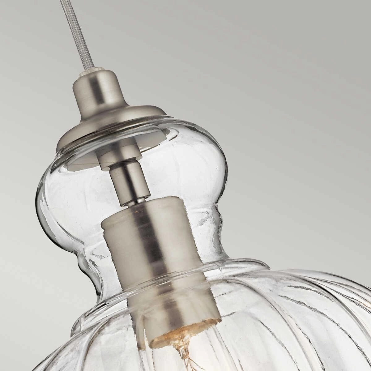 Kichler Riviera 1 Light Brushed Nickel Pendant Ceiling - 23cm