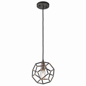 Kichler Rocklyn 1 Light Raw Steel Mini Ceiling Pendant minimalist ceiling light