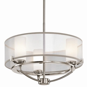 Kichler Saldana Classic Pewter 3 Light Pendant modern ceiling lamp