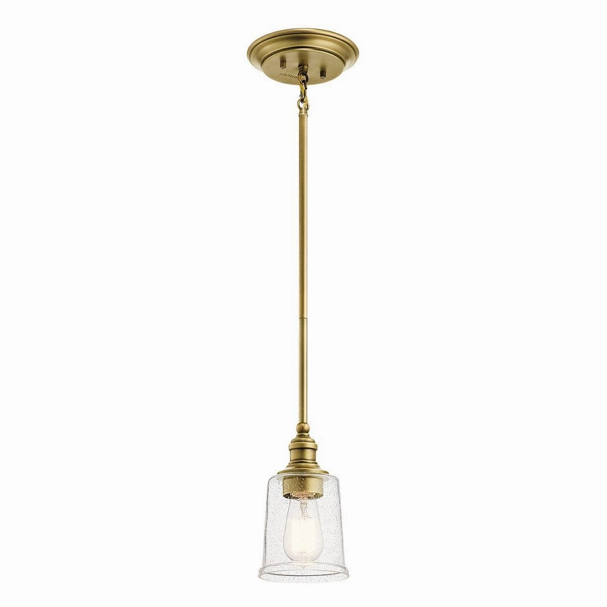 Kichler Waverly 1 Light Brass Mini Ceiling Pendant Light - 23cm modern ceiling lamp