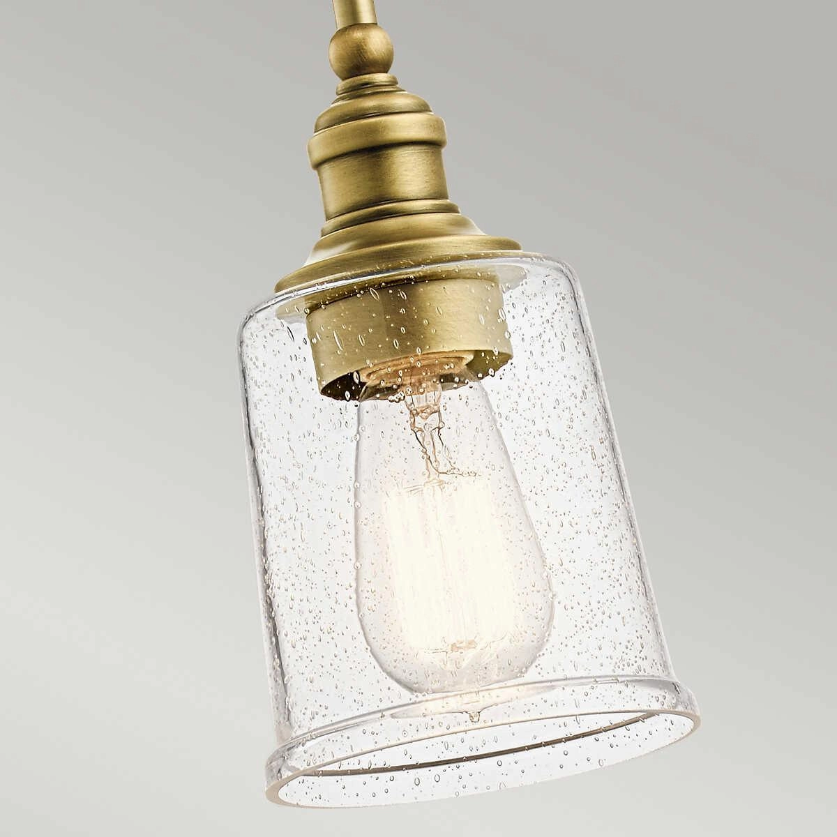 Kichler Waverly 1 Light Brass Mini Ceiling Pendant Light - 23cm