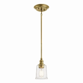 Kichler Waverly 1 Light Brass Mini Ceiling Pendant Light - 23cm modern ceiling lamp