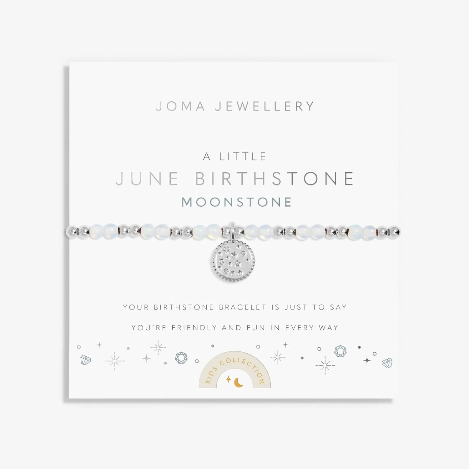 Kids A Little June Birthstone Silver Plated Bracelet C787 Joma Jewellery