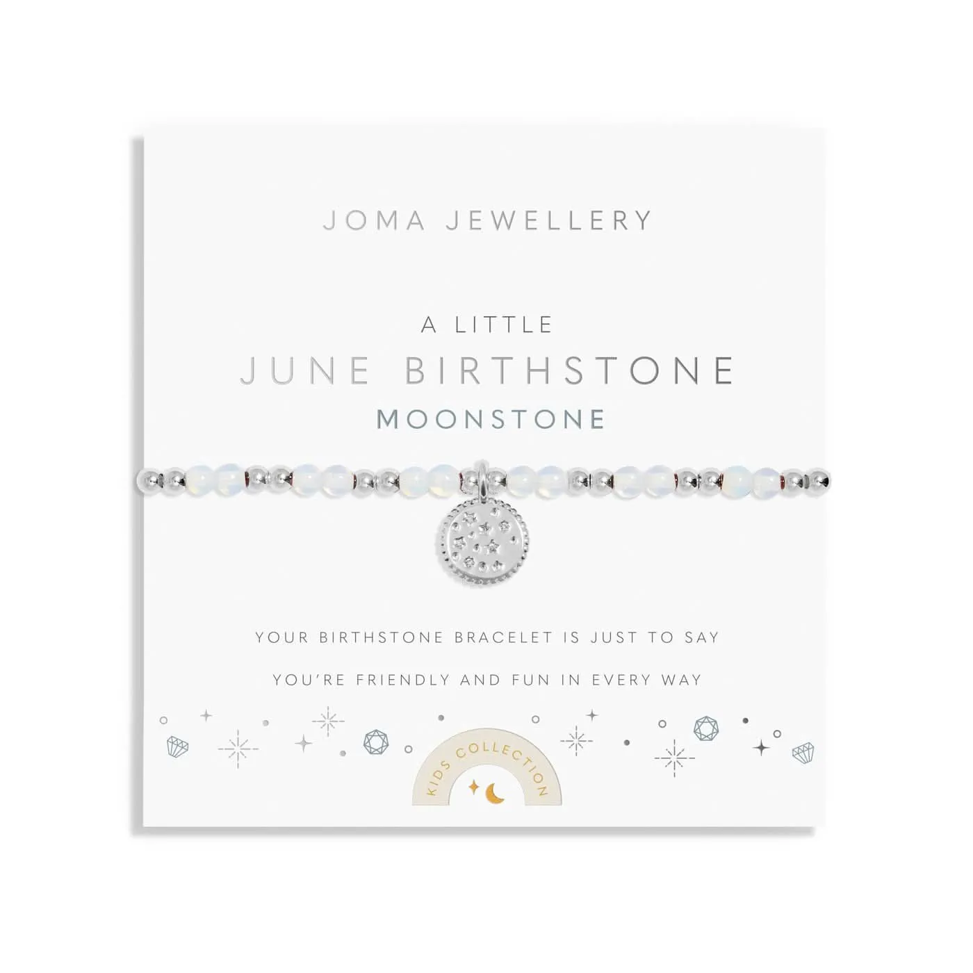 Kids A Little June Birthstone Silver Plated Bracelet C787 Joma Jewellery