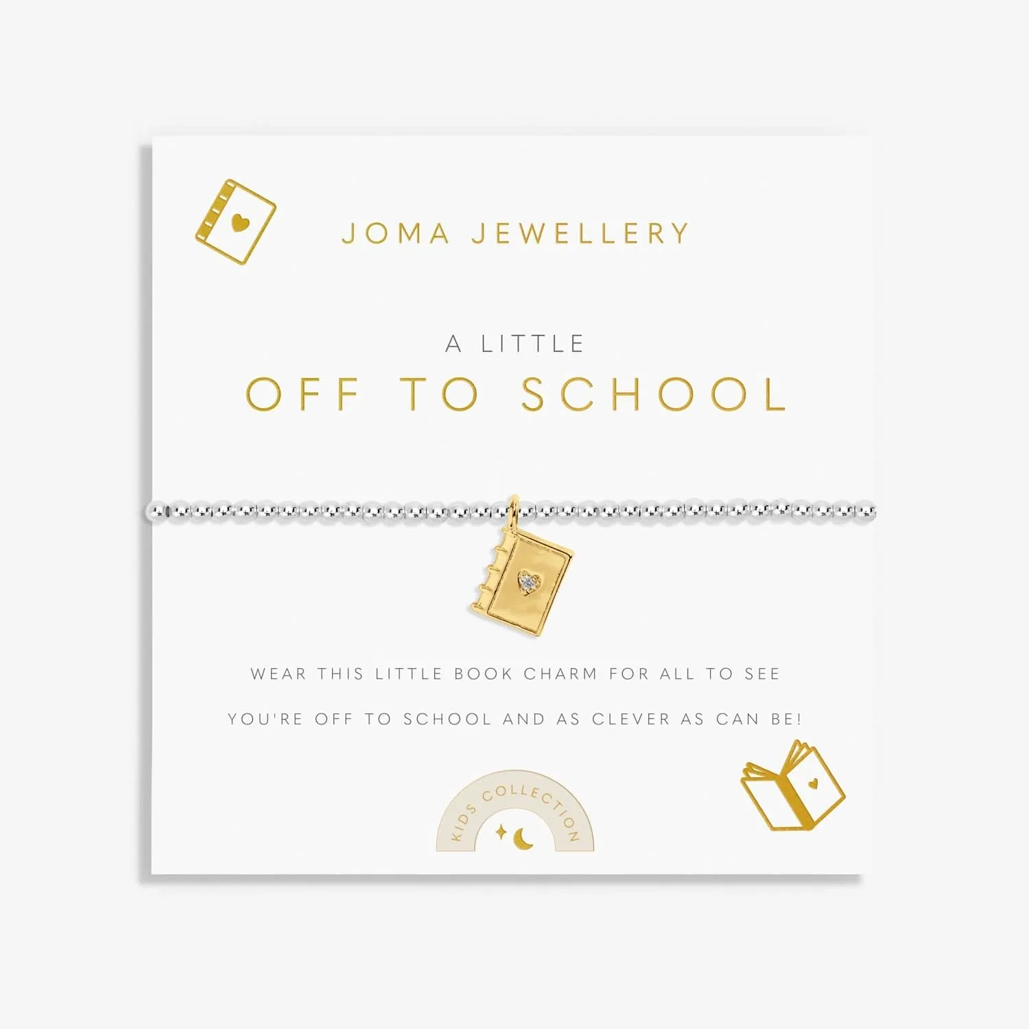 Kids A Little Off To School Silver Gold Plated Bracelet C769 Joma Jewellery