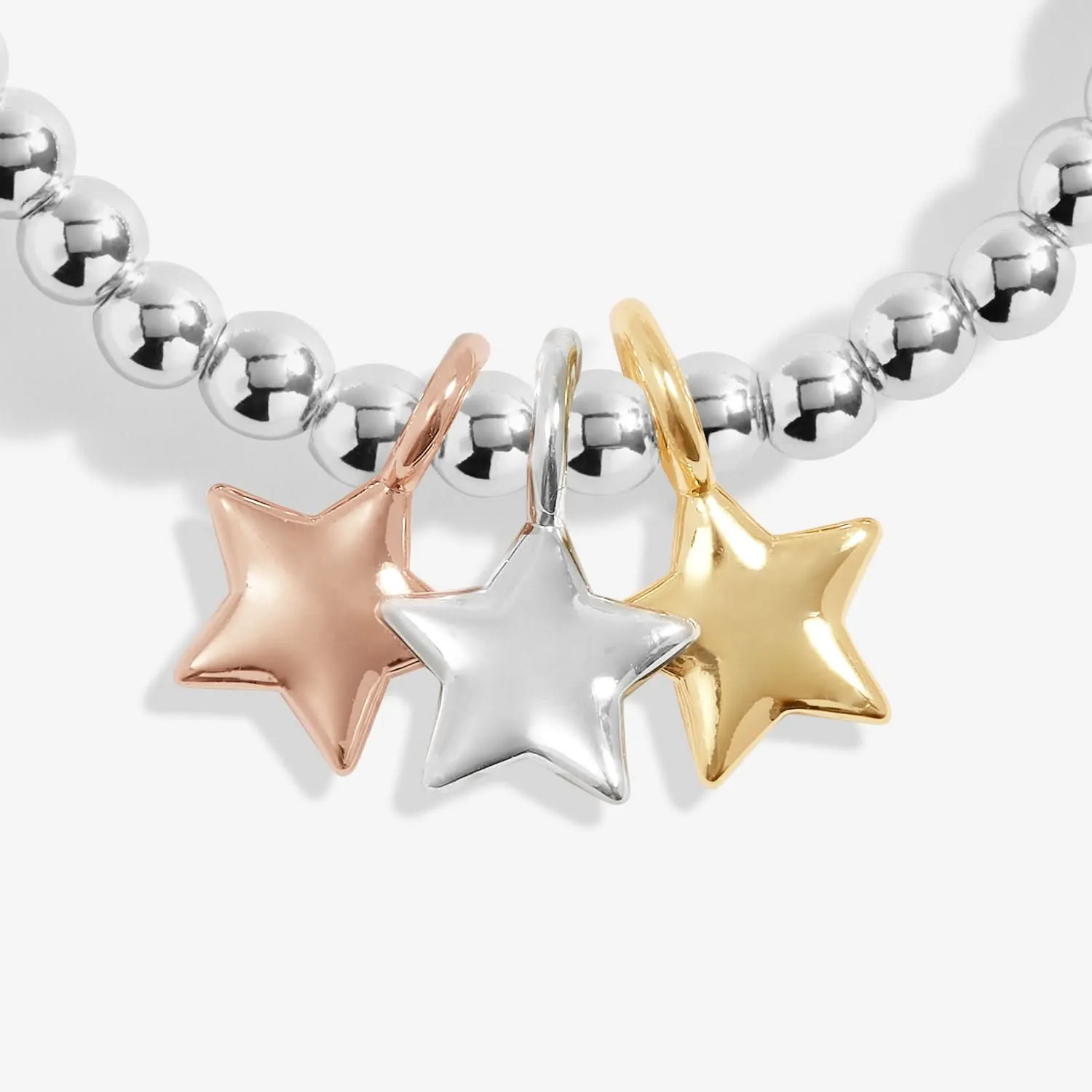 Kids A Little Three Wishes Silver Gold & Rose Gold Plated Bracelet C772 Joma Jewellery