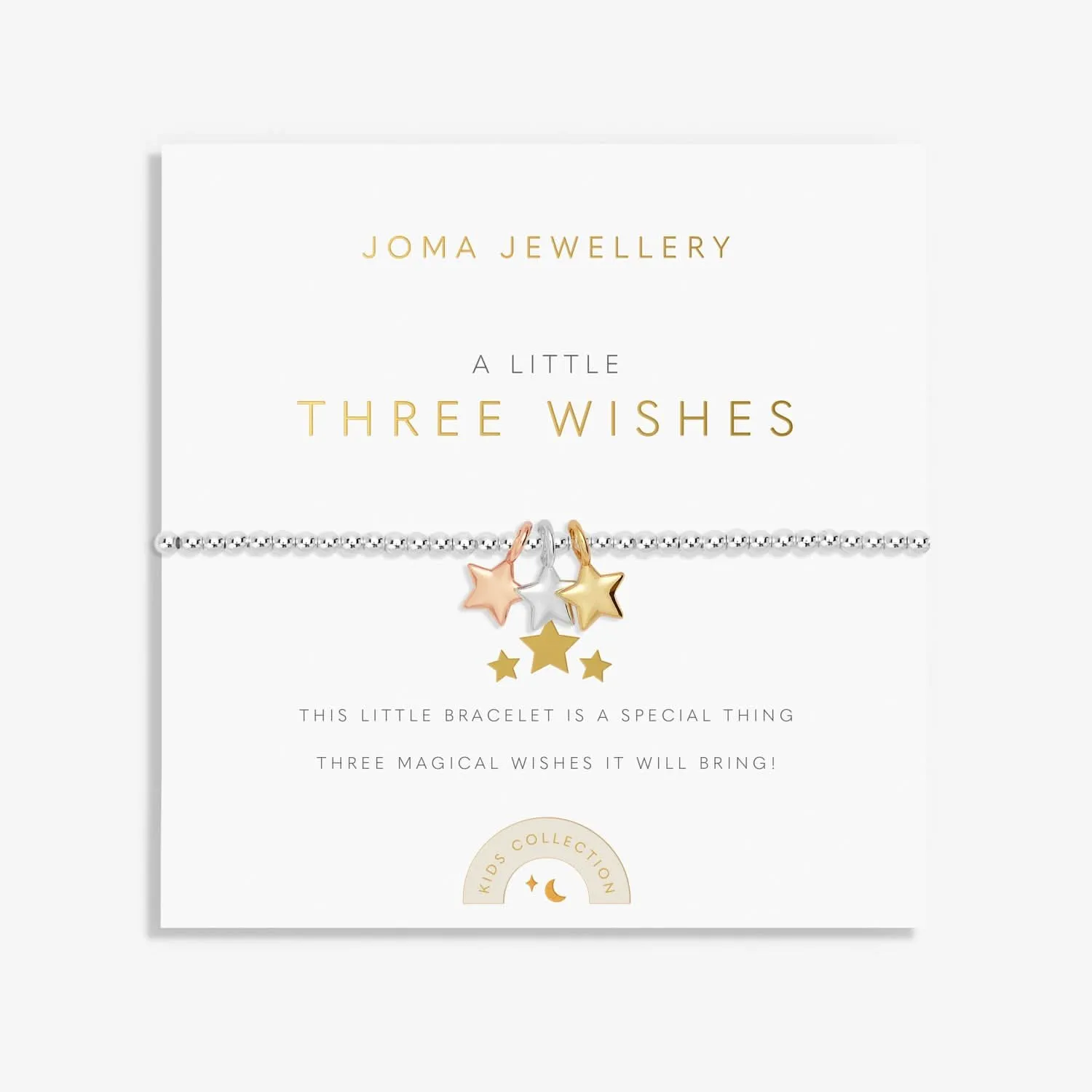 Kids A Little Three Wishes Silver Gold & Rose Gold Plated Bracelet C772 Joma Jewellery