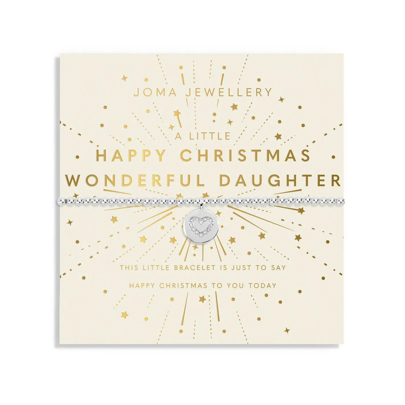 Kids Christmas A Little Happy Christmas Wonderful Daughter Silver Plated Bracelet C754 Joma Jewellery