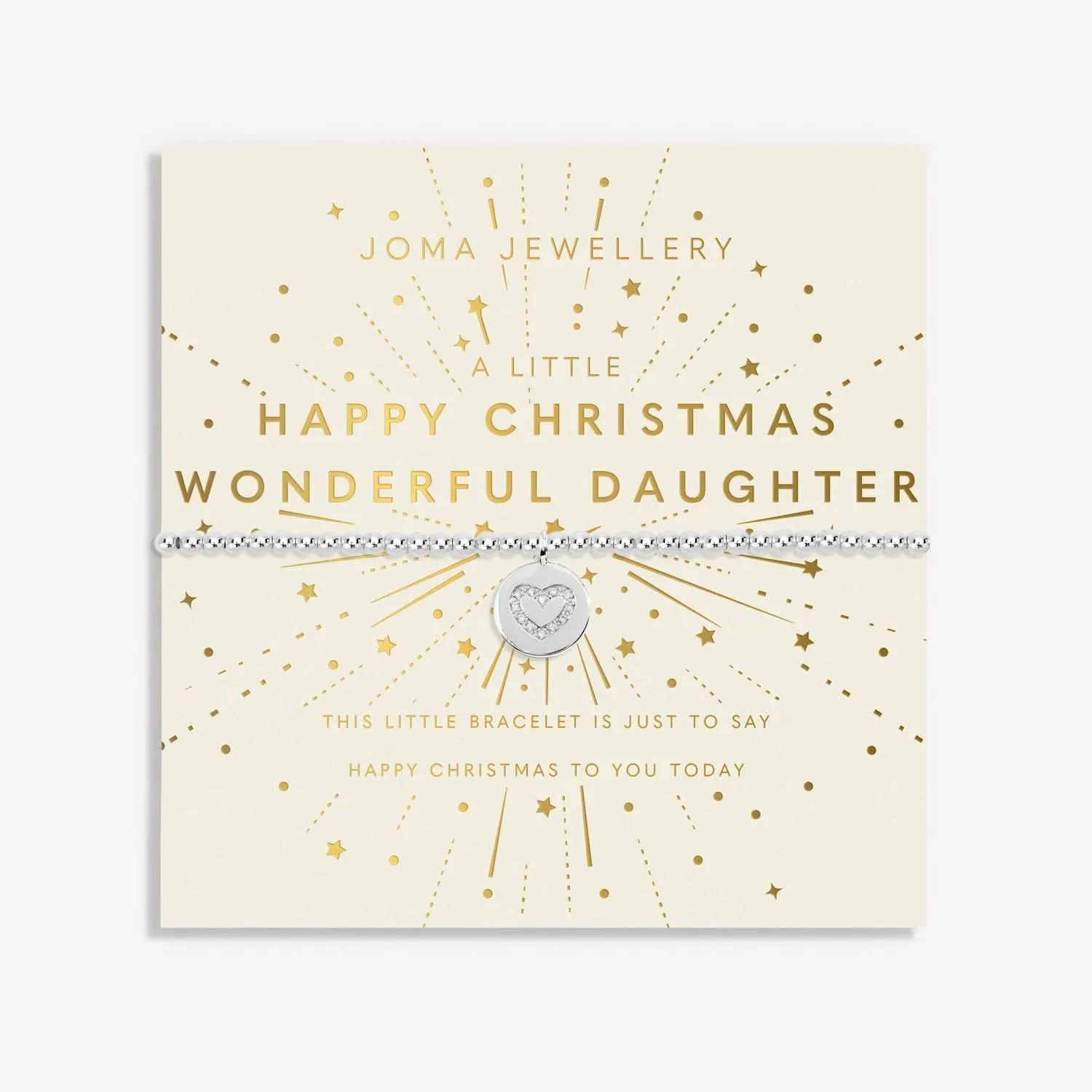 Kids Christmas A Little Happy Christmas Wonderful Daughter Silver Plated Bracelet C754 Joma Jewellery