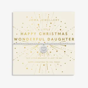 Kids Christmas A Little Happy Christmas Wonderful Daughter Silver Plated Bracelet C754 Joma Jewellery
