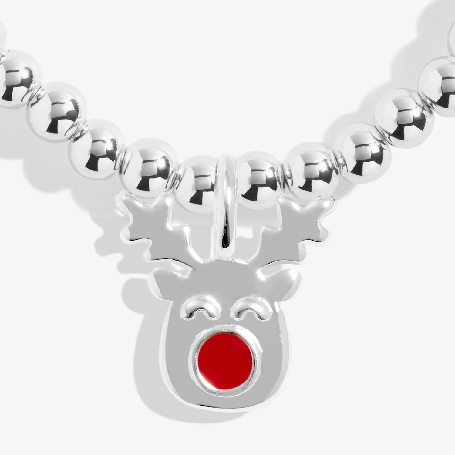 Kids Christmas Cracker Rudolph The Reindeer Silver Plated Bracelet C748 Joma Jewellery