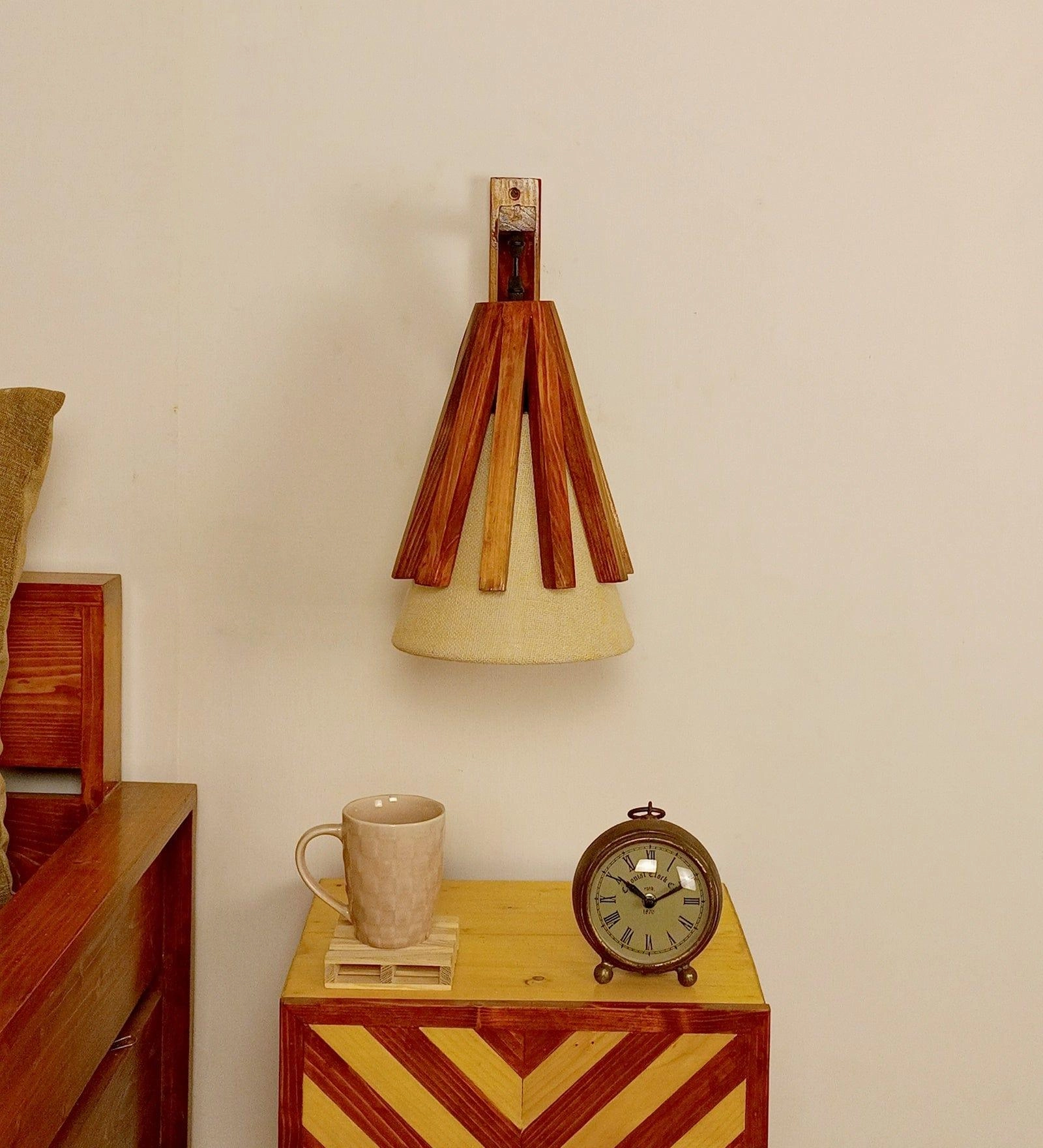 Killi L Brown Wooden Wall Light (BULB NOT INCLUDED)