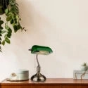 Klassisk Skrivebordslampe med Grnt Glas - Lampeagenten