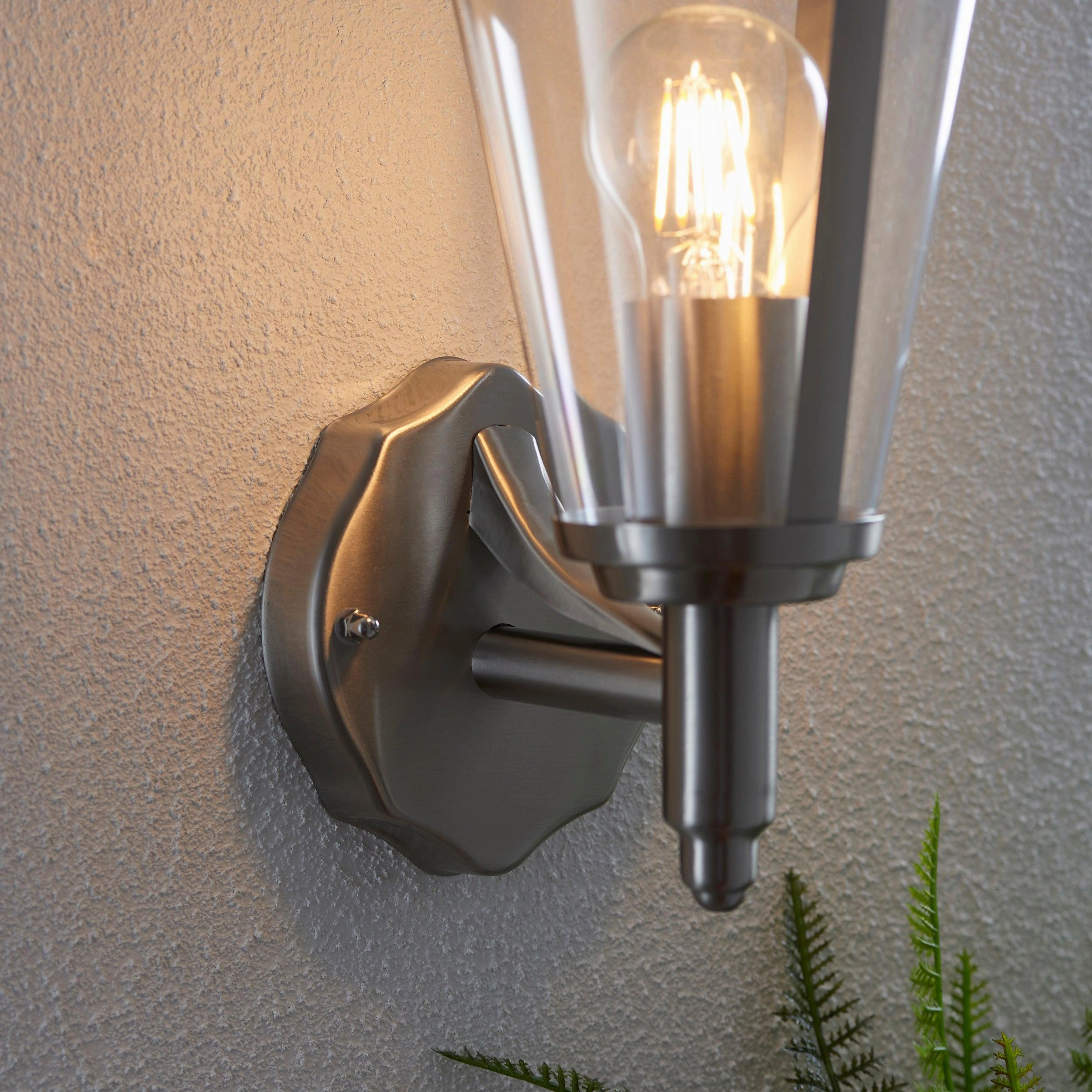 Klien Polished Stainless Steel Upright Outdoor Wall Light