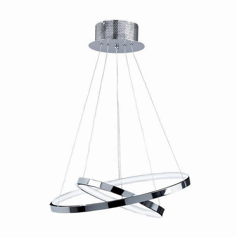 Kline 2 Ring LED Chrome & Frosted Acrylic Pendant Ceiling Light modern ceiling lamp