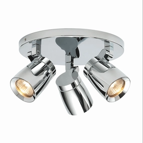 Knight Chrome & Clear Glass Flush Bathroom Ceiling 3 Light simple ceiling design light