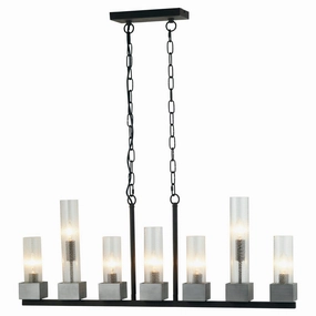 Kona 7 Light Silver & Glass Tube Ceiling Pendant modern ceiling lamp